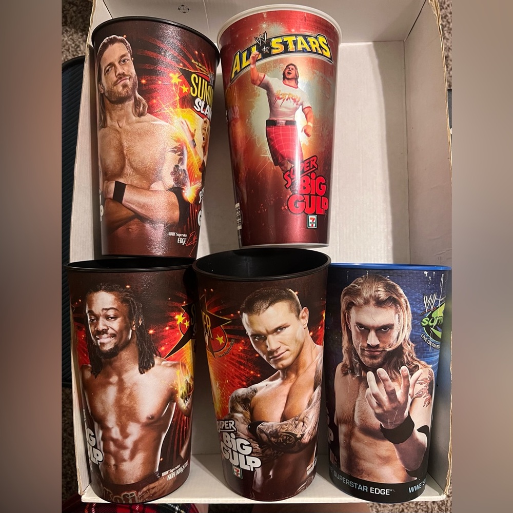 7 Eleven Super Big Gulp Cups WWE Summer Slam Lot of 5 2009-2011 All Stars